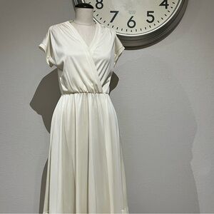 Vintage Cream Midi Dress